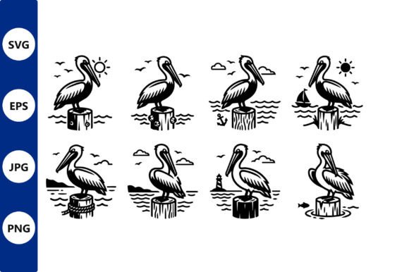 Download Pelican Silhouettes on Wooden Posts by - Posts Collection