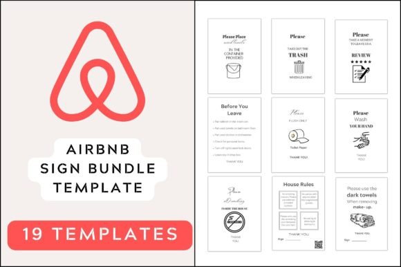 Download Editable Airbnb Sign Bundle Templates - Premium Resources