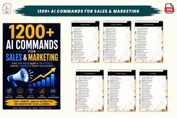 Download 1200+ AI Commands for Sales &amp; Marketing - Sale Collection